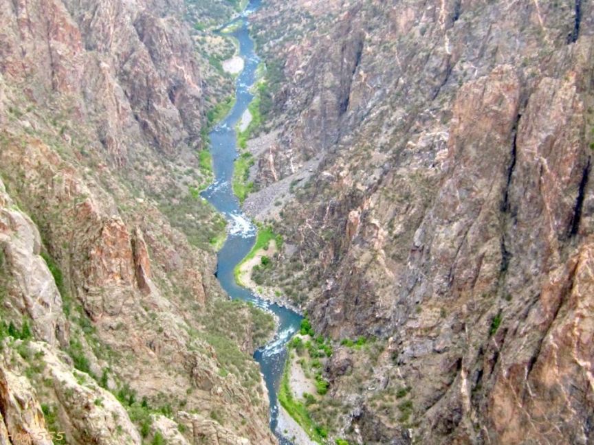 Aerial view into the canyon