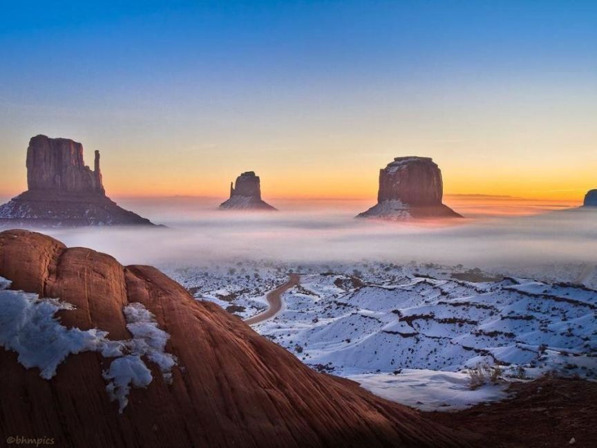 Monument Valley winter sunrise