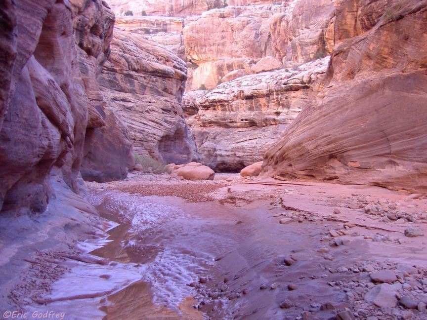 Entering the infamous Black Hole in White Canyon